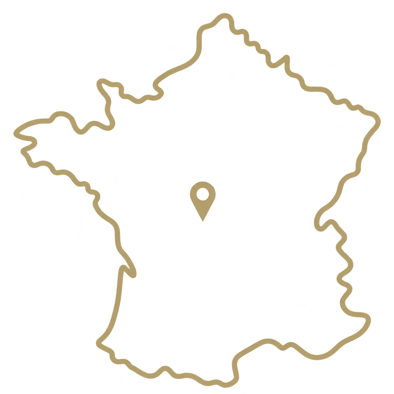 Carte de France avec localisation à Limoges